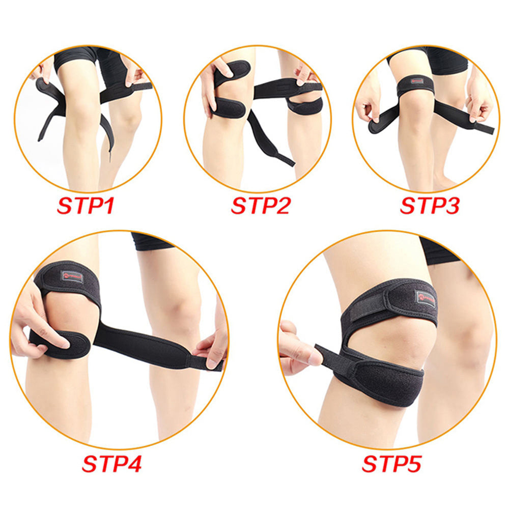 Knee Pain Relief Adjustable Neoprene Knee Strap (Pack of 2)
